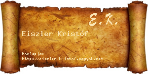 Eiszler Kristóf névjegykártya